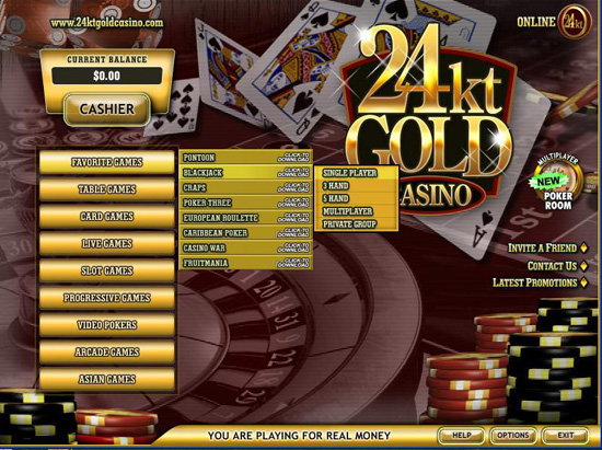 24kt gold casino lobby