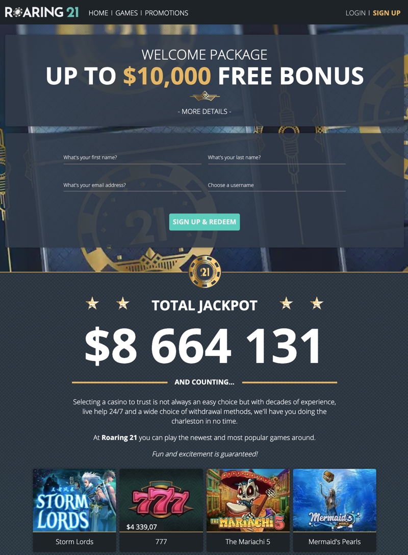 21 Com Casino Bonus