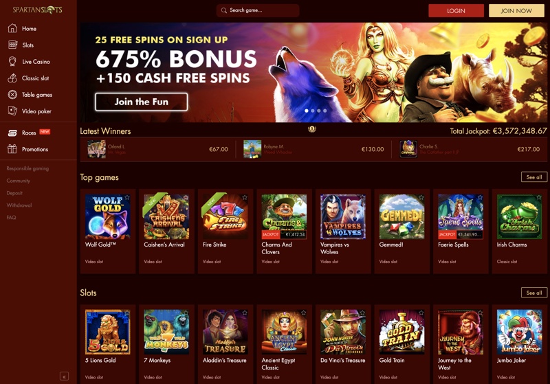 Spartan Slots Casino review